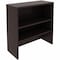 Lorell Essentials 2-Shelf Laminate Stack-on Bookcase, 36" x 15" x 36", Espresso LLR69629 - alternate 1
